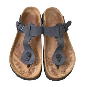 Birkenstock Grey Thong Gizeh Sandals 8